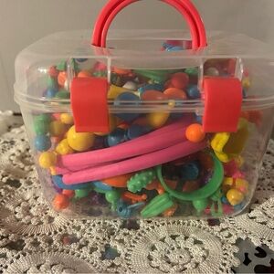 Vintage Kids Jewelry Snap Beads in Carrying Case